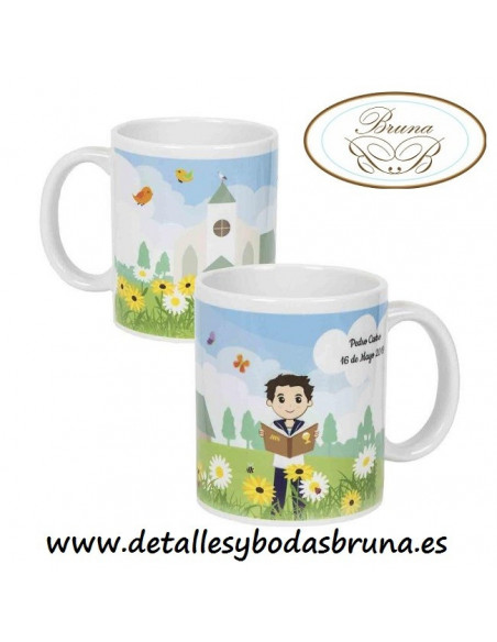 Taza para Comunión Personalizada Niño Paisaje