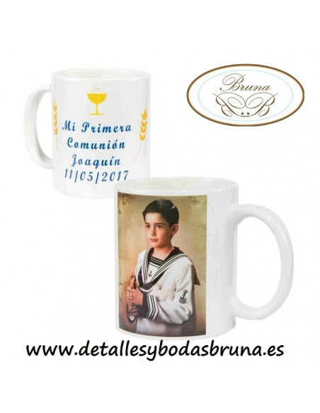 Taza Comunión Niño Con Foto Personalizada