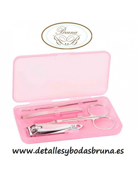 Set de Manicura Rosa para Boda y Comunión 