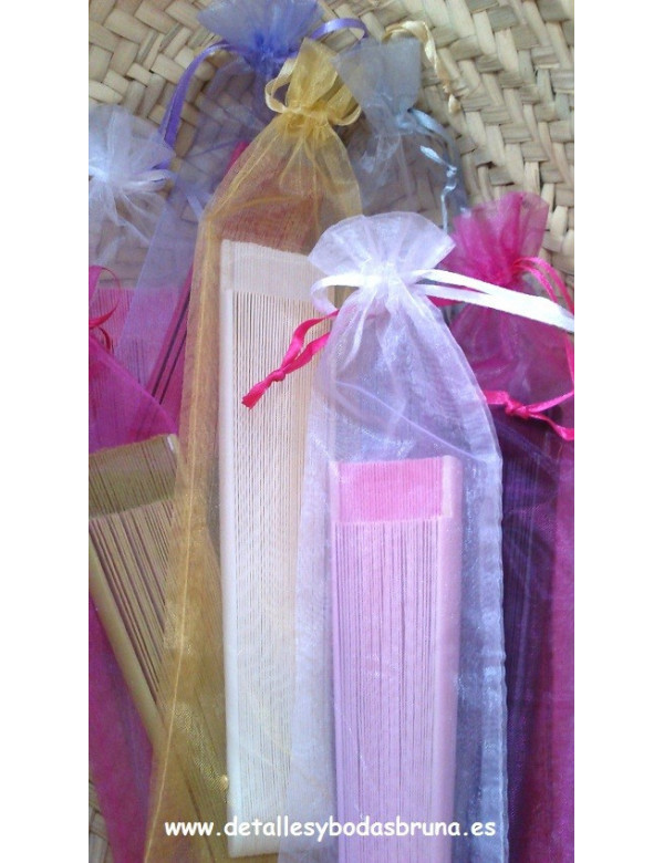 Bolsas de Organza para Abanicos 25 x 7 cm ESCOGE COLORES