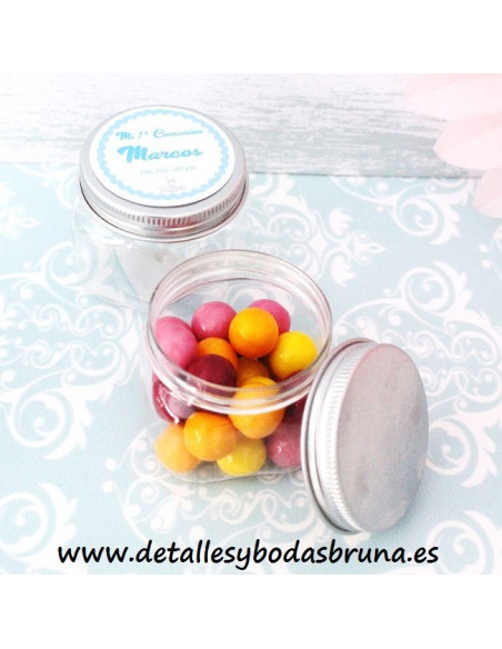 Tarro Latita para Chuches Cuadrada Boda y Comunión