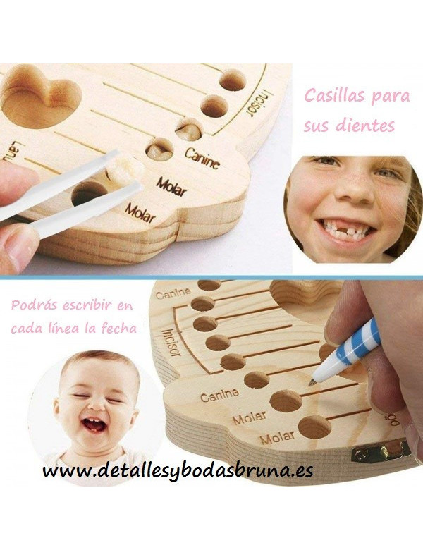 Caja de Madera para Guardar Dientes de Leche Niño