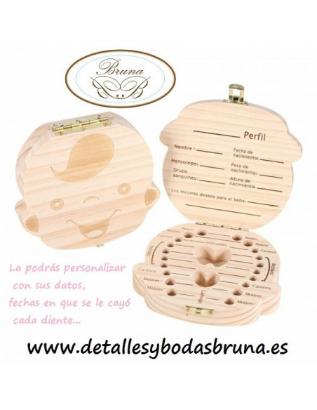 Caja de Madera para Guardar Dientes de Leche Niño