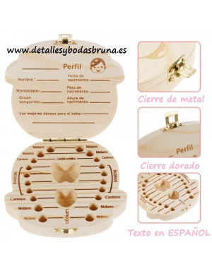 Caja de Madera para Guardar Dientes de Leche Niña 2