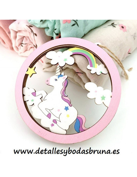 Colgante Unicornio de Madera