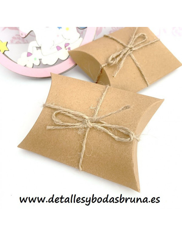 Cajita Cartón Kraft con Cuerda Rústica