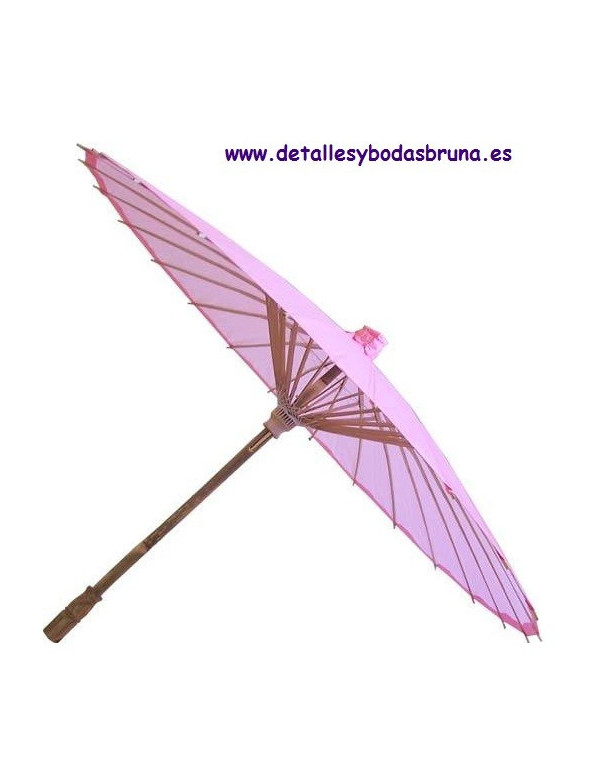 Sombrilla Parasol Rosa de Papel 