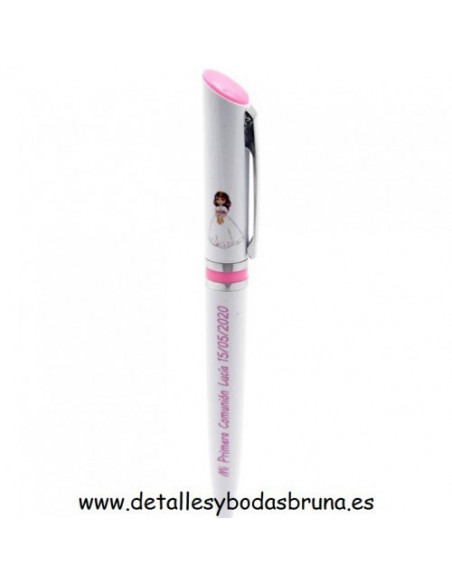 Bolígrafo Comunión Rosa Grabado Niña