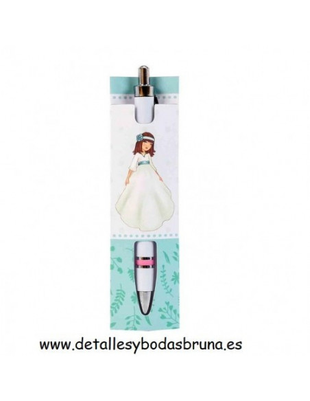 Bolígrafo Comunión Niña Martina Tono Verde