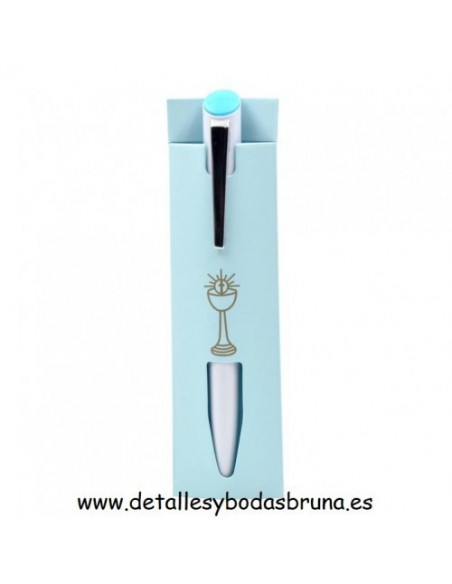 Bolígrafo Comunión con Funda Cáliz Celeste