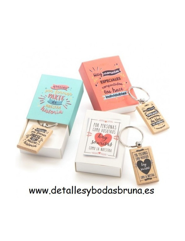Llavero Mensaje en Caja con Frase