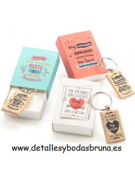 Llavero Mensaje en Caja con Frase