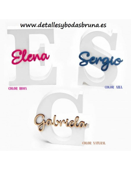 Iniciales de Madera Personalizadas con Nombre