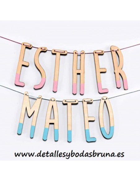 Guirnalda de Madera Personalizada ELIGE COLOR