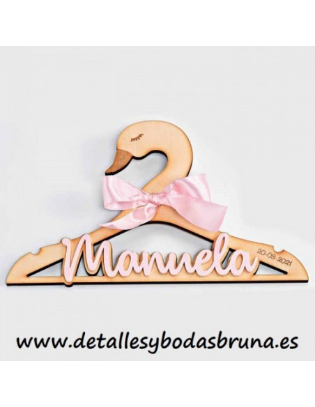 Percha Personalizada Cisne Rosa