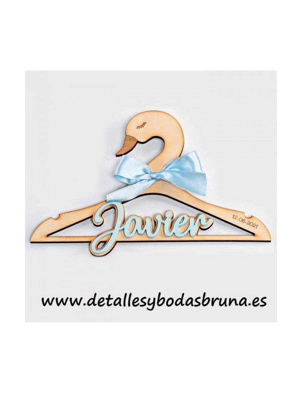 Percha Personalizada Cisne Celeste