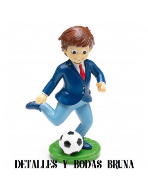 Figura de Comunión Niño con Balón de Fútbol - ULTIMA UNIDAD -