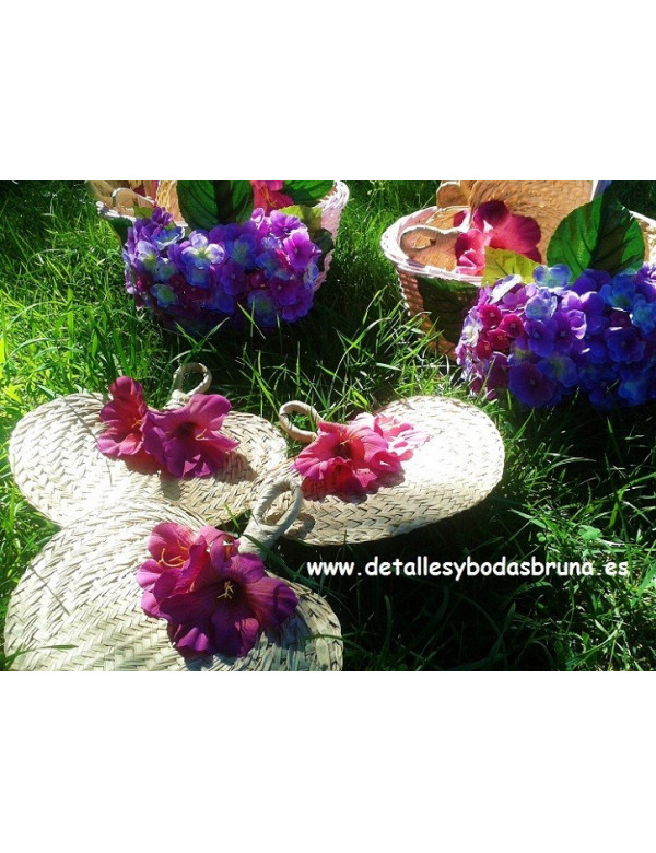 Pay pay Rafia natural con Flores en colores únicos 