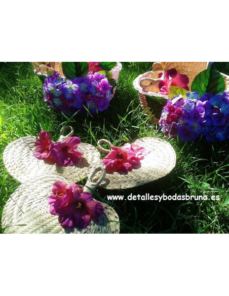 Pay pay Rafia natural con Flores en colores únicos 