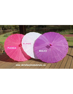 Sombrillas Parasol de Tela Colores Surtidos sin decorar ULTIMAS UNIDADES
