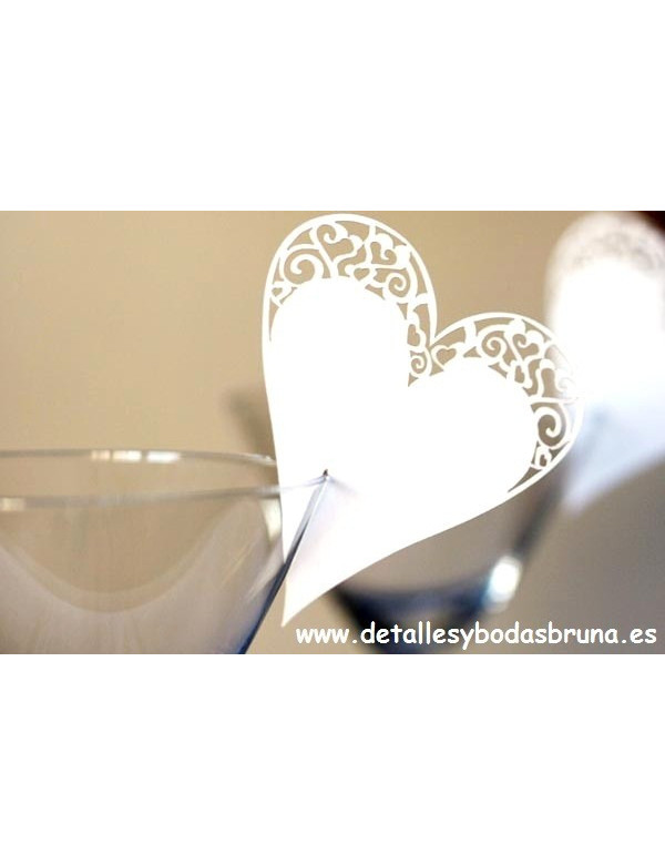 Marcasitios Corazón Labrado 10u