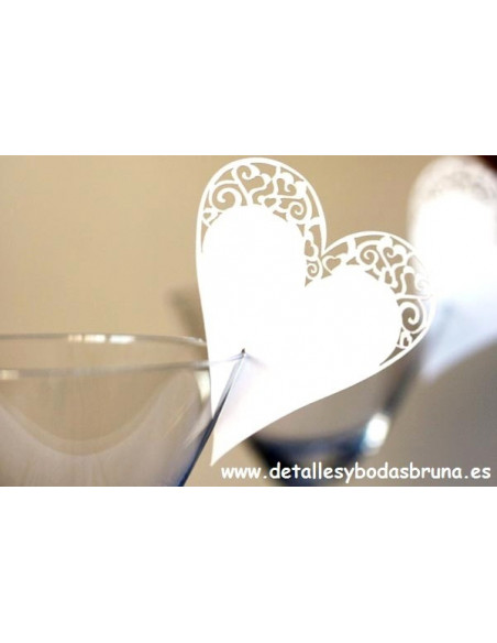 Marcasitios Corazón Labrado 10u