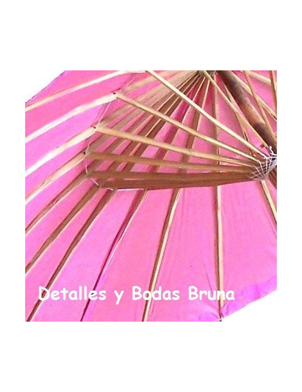 Sombrilla Parasol Rosa de Papel 