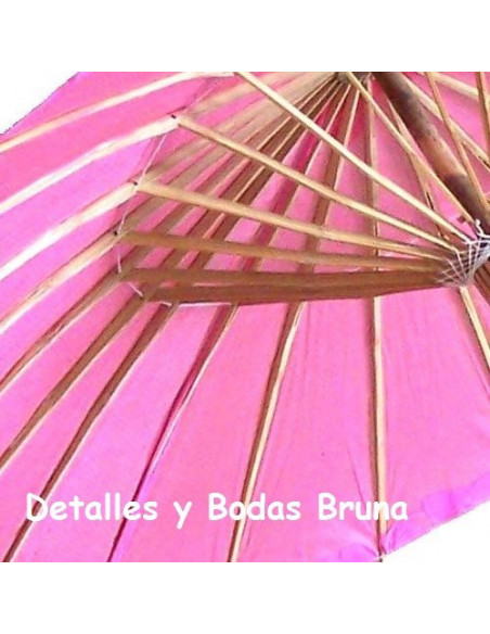 Sombrilla Parasol Rosa de Papel 