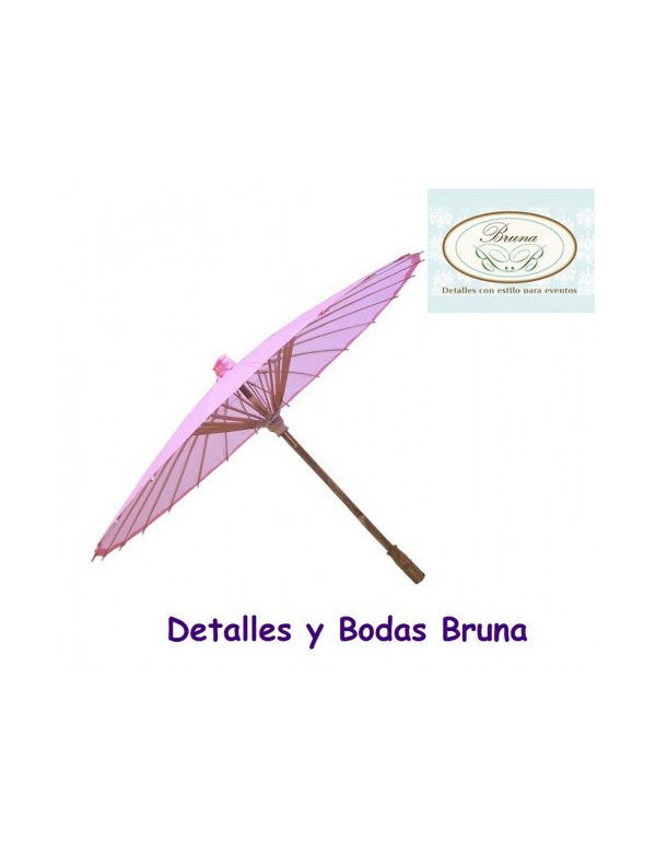 Sombrilla Parasol Rosa de Papel 