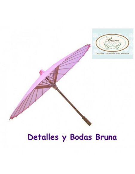 Sombrilla Parasol Rosa de Papel 