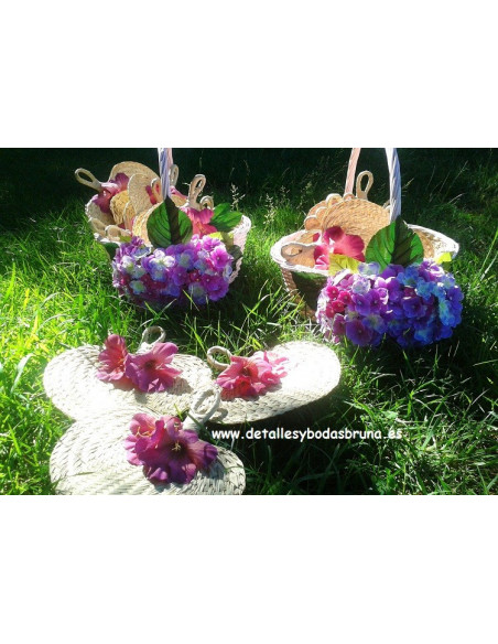 Pay pay Rafia natural con Flores en colores únicos 