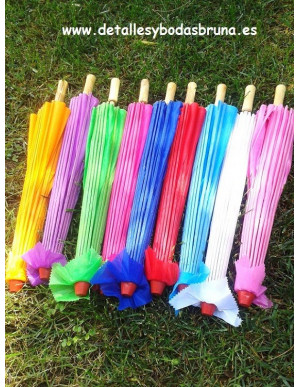 Sombrillas Parasol de Tela Colores Surtidos sin decorar ULTIMAS UNIDADES