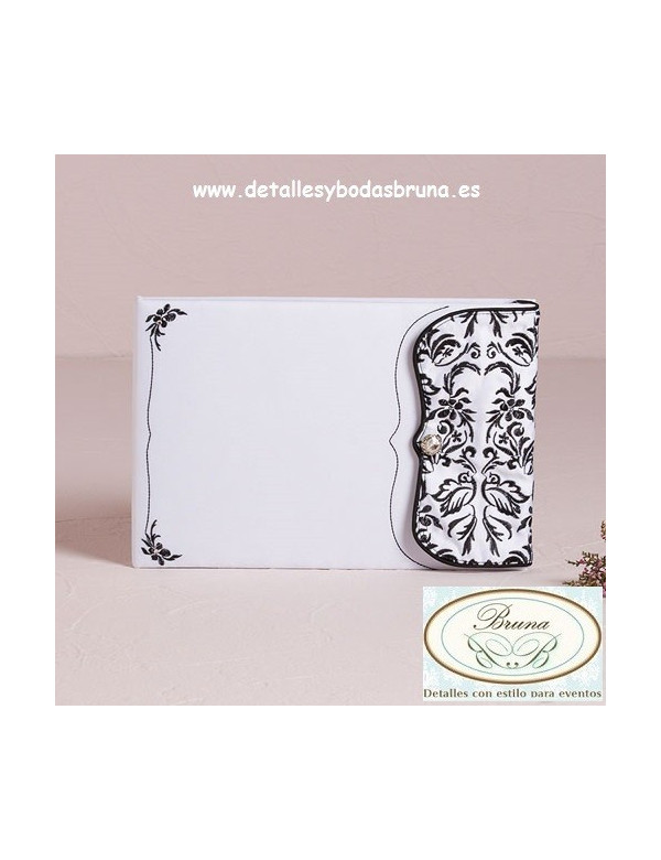 Libro de Firmas Damasco con cierre y Peana