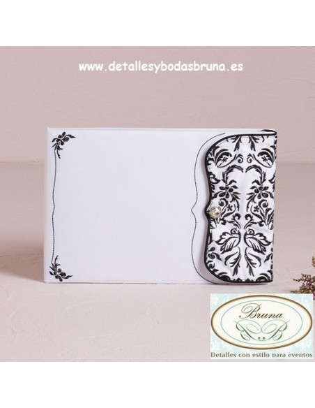 Libro de Firmas Damasco con cierre y Peana